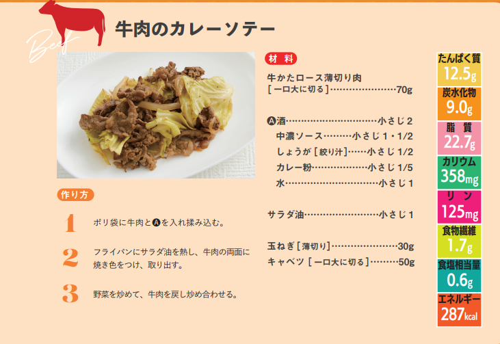 腎臓病の方向けカレー粉を使用したレシピ